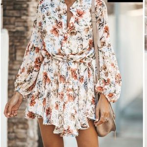 Women floral Vici dress VIENNE FLORAL ADJUSTABLE BALLOON SLEEVE DRESS